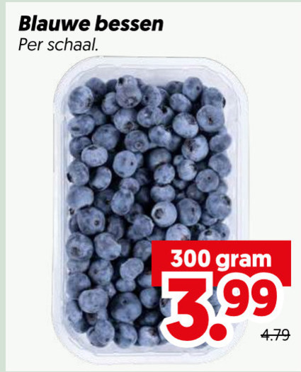 blauwe bessen 300 schaal 3.99 folder aanbieding bij Dekamarkt
