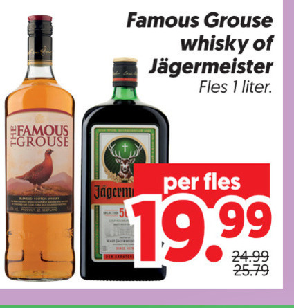 Famous Grouse   kruidenbitter, whisky folder aanbieding bij  Dekamarkt - details