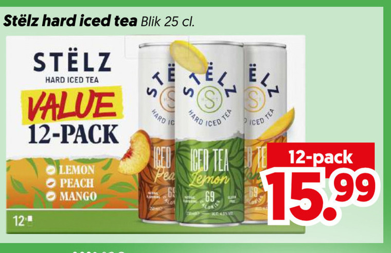 Stelz   hard seltzer folder aanbieding bij  Dekamarkt - details