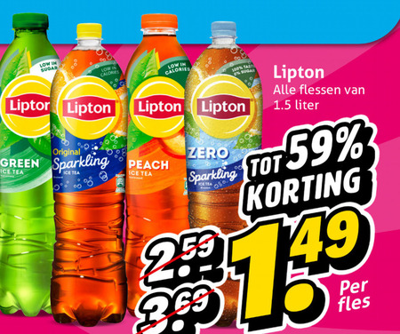 lipton ice tea 2 5 100 sugar calories liptor flessen liter green original sparkling 00 peach zero 31 99 fles folder aanbieding bij Hoogvliet Lipton ice tea folder aanbieding bij Hoogvliet - details