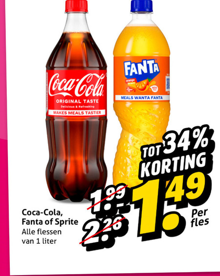 Fanta   frisdrank, cola folder aanbieding bij  Hoogvliet - details