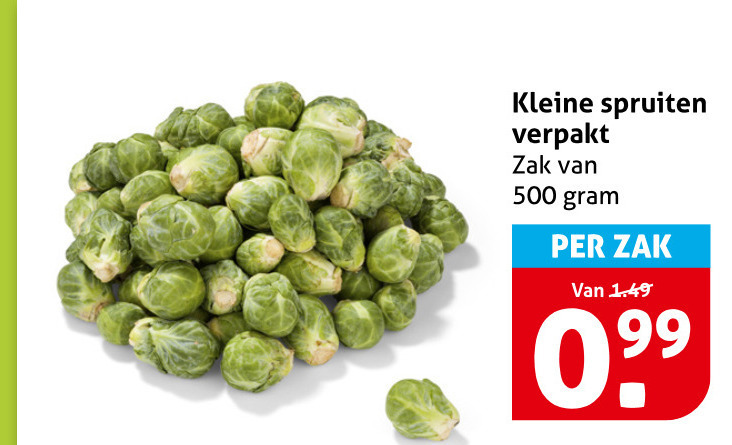 spruitjes 500 kleine spruiten verpakt zak folder aanbieding bij Hoogvliet