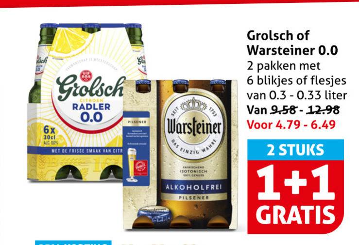 Warsteiner   alcoholvrij bier folder aanbieding bij  Hoogvliet - details