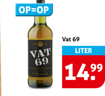 vat 69 whisky scotch white liter folder aanbieding bij Hoogvliet Vat 69 whisky folder aanbieding bij Hoogvliet - details