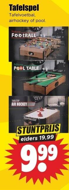 airhockey tafel airhockeytafelspel tafelvoetbal pool football table air hockey elders folder aanbieding bij Dirk