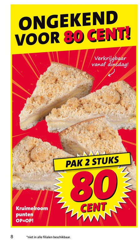 appelkruimelvlaai 2 8 80 cent kruimelroom punten pak stuks beschikbaar folder aanbieding bij Nettorama