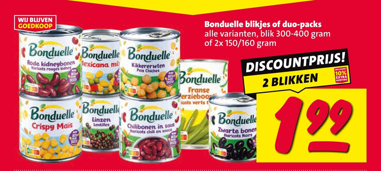 Bonduelle   groenteconserven folder aanbieding bij  Nettorama - details