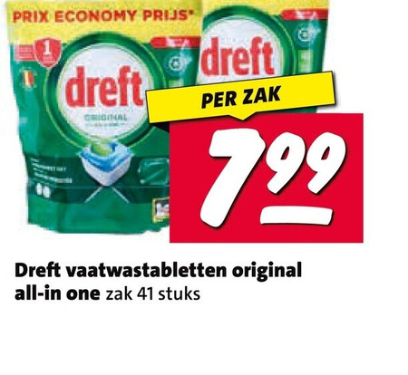 dreft vaatwasmiddel economy original zak vaatwastabletten all one stuks folder aanbieding bij Nettorama Dreft vaatwasmiddel folder aanbieding bij Nettorama - details