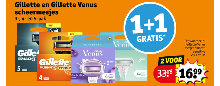 gillette venus scheermesjes 1 2 3 4 5 40 pak new fusion5 power breeze mesjes smooth sensitive stuks folder aanbieding bij Kruidvat Gillette scheermesjes folder aanbieding bij Kruidvat - details