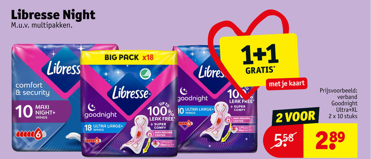 Libresse   maandverband folder aanbieding bij  Kruidvat - details