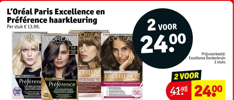 l oreal haarkleuring 1 2 6 100 paris excellence stuk awards reacties les coats donkerbruin stuks nouveau anti gele haarmasker cool blond vervaging formule blondes haute weken semaines permanente coloration intense glans brillance rijke kleur couleur riche glanzend resultaat couverture des cheveux blancs nudes cellen verzorgende kleuring sans triple dekking ammoniak milde ph shampoo verzorgend shampooing doux masque nutritif longue levendig haar huidskleuren sublime nuances natuurlijk kleurresultaat naturel creme grijsdekking beschermende colorante protectrice nourrissant voedend pour 2x rijker tenue avec zuur hyaluronique folder aanbieding bij Kruidvat L Oreal haarkleuring folder aanbieding bij Kruidvat - details