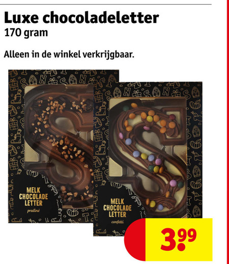 chocoladeletter luxe melk chocolade letter pralinee san confetti folder aanbieding bij Kruidvat