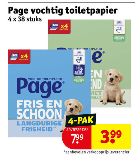 page vochtig toiletpapier 4 100 bewezen doorspoelbaar stuks x4 multipack biologisch doekjes fris schoon geur neutraliserende technologie afbreekbaar pak 3.99 folder aanbieding bij Kruidvat Page vochtig toiletpapier folder aanbieding bij Kruidvat - details