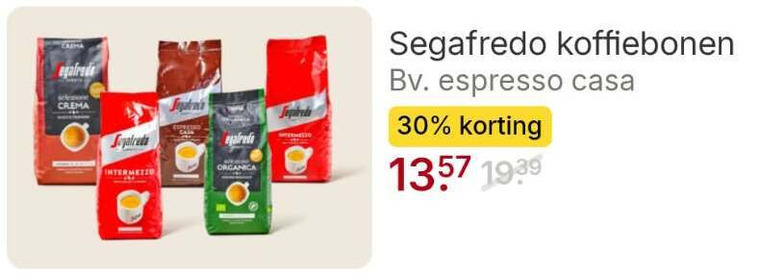 segafredo koffiebonen 30 1357 selezione crema intermezzo espresso casa folder aanbieding bij Picnic Segafredo koffiebonen folder aanbieding bij Picnic - details