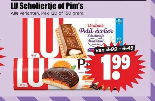 lu biscuit 120 150 scholiertje pak petit tendre folder aanbieding bij Dirk Lu biscuits folder aanbieding bij Dirk - details