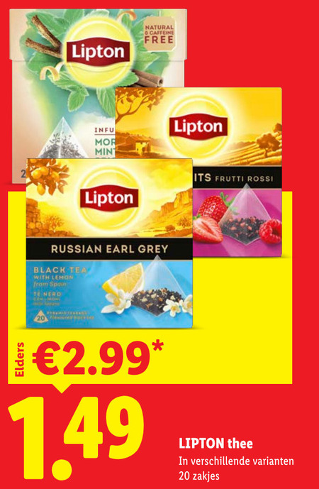 Lipton   thee folder aanbieding bij  Lidl - details