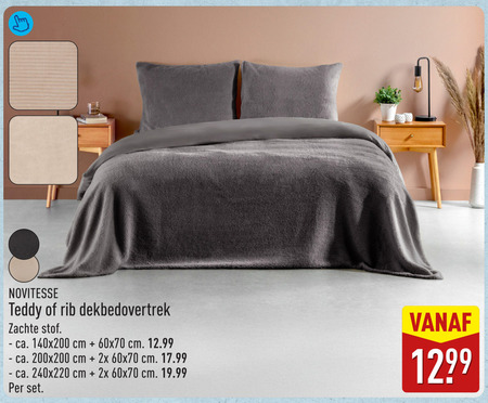 dekbedovertrek novitesse teddy rib zachte stof ca. cm 2x folder aanbieding bij Aldi