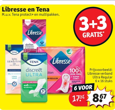 tena lady libresse incontinentieverband maandverband 3 6 12 16 100 protect multipakken dailies protection freshness 02 lights sensitive care futu discreet ultra uur lang normal regular up leak free super comfy-cat center verband stuks folder aanbieding bij Kruidvat Tena Lady maandverband, incontinentieverband folder aanbieding bij Kruidvat - details