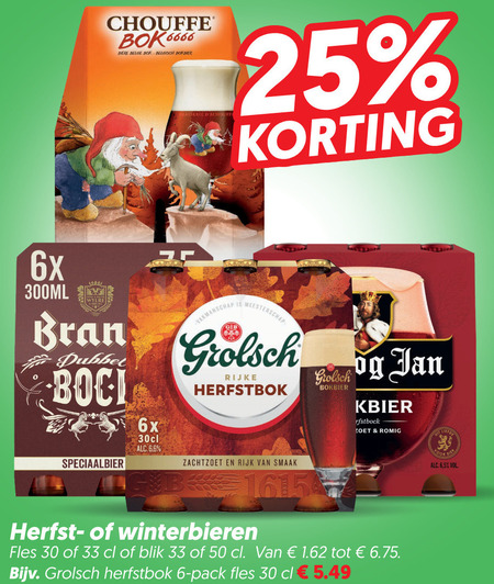 Grolsch   bokbier folder aanbieding bij  Dekamarkt - details