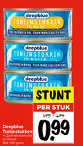 klik op dit plaatje voor een vergroting en voor vergelijkbare aanbiedingen gerelateerd aan ` deepblue tonijnstukken olie tina chunks oil thon morceaux water brine naturel zonnebloemolie blik stuk 99 `  deepblue tonijnstukken olie tina chunks oil thon morceaux water brine naturel zonnebloemolie blik stuk 99