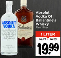 klik op dit plaatje voor een vergroting en voor vergelijkbare aanbiedingen gerelateerd aan ` 1 absolut vodka whisky ballantines fles liter finest scotch 19 99 `  1 absolut vodka whisky ballantines fles liter finest scotch 19 99