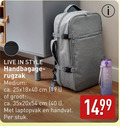klik op dit plaatje voor een vergroting en voor vergelijkbare aanbiedingen gerelateerd aan ` 19 40 live style rugzak medium ca. cm l laptopvak handvat stuk `  19 40 live style rugzak medium ca. cm l laptopvak handvat stuk