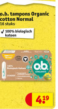 klik op dit plaatje voor een vergroting en voor vergelijkbare aanbiedingen gerelateerd aan ` 16 100 o.b. tampons organic cotton normal stuks biologisch katoen ob ` 16 100 o.b. tampons organic cotton normal stuks biologisch katoen ob