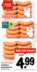 klik op dit plaatje voor een vergroting en voor vergelijkbare aanbiedingen gerelateerd aan ` 8 720 slagerij beter leven dieren bescherming land varkens braadworst pak stuks 5.99 ` 8 720 slagerij beter leven dieren bescherming land varkens braadworst pak stuks 5.99