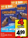 klik op dit plaatje voor een vergroting en voor vergelijkbare aanbiedingen gerelateerd aan ` 4 16 real bars high protein sugar contains 4x grenade oreo pack `  4 16 real bars high protein sugar contains 4x grenade oreo pack