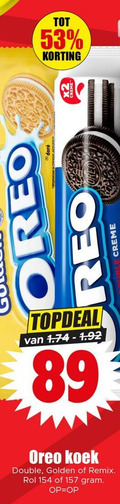 klik op dit plaatje voor een vergroting en voor vergelijkbare aanbiedingen gerelateerd aan ` oreo creme koek double golden rol ` oreo creme koek double golden rol