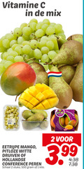 klik op dit plaatje voor een vergroting en voor vergelijkbare aanbiedingen gerelateerd aan ` 1 2 500 vitamine mix pitloze witte shorty mango ripe eetrijpe druiven hollandse conference peren schaal stuks kilo 3.99 `  1 2 500 vitamine mix pitloze witte shorty mango ripe eetrijpe druiven hollandse conference peren schaal stuks kilo 3.99