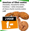 klik op dit plaatje voor een vergroting en voor vergelijkbare aanbiedingen gerelateerd aan ` 2 american filled chocolate macadamia white framboos witte chocolade choco chunk crunchy cookie ` 2 american filled chocolate macadamia white framboos witte chocolade choco chunk crunchy cookie