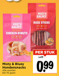 klik op dit plaatje voor een vergroting en voor vergelijkbare aanbiedingen gerelateerd aan ` misty chicken donuts duck sticks hondensnacks soorten stuk 99 ` misty chicken donuts duck sticks hondensnacks soorten stuk 99