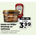 klik op dit plaatje voor een vergroting en voor vergelijkbare aanbiedingen gerelateerd aan ` 2 heinz tomato ketchup wijko kant klaar 00 flessen ml bakken stuks 3.99 ` 2 heinz tomato ketchup wijko kant klaar 00 flessen ml bakken stuks 3.99