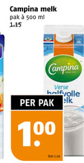 klik op dit plaatje voor een vergroting en voor vergelijkbare aanbiedingen gerelateerd aan ` melk 100 500 campina pak ml verse halfvolle liter ` melk 100 500 campina pak ml verse halfvolle liter