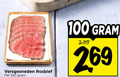 klik op dit plaatje voor een vergroting en voor vergelijkbare aanbiedingen gerelateerd aan ` 100 versgesneden rosbief ` 100 versgesneden rosbief