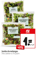 klik op dit plaatje voor een vergroting en voor vergelijkbare aanbiedingen gerelateerd aan ` 1 jumbo melange rucola kruidig licht pittig nutri score jonge bladsla biet veldsla zacht mild sla melanges zakken ` 1 jumbo melange rucola kruidig licht pittig nutri score jonge bladsla biet veldsla zacht mild sla melanges zakken