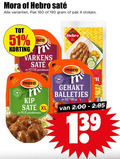klik op dit plaatje voor een vergroting en voor vergelijkbare aanbiedingen gerelateerd aan ` satevlees 1 4 10 160 mora hebro pak stokjes varkens sate pittige kip xl milde pindasaus gehakt balletjes zoet ` satevlees 1 4 10 160 mora hebro pak stokjes varkens sate pittige kip xl milde pindasaus gehakt balletjes zoet