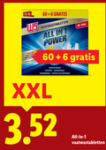 klik op dit plaatje voor een vergroting en voor vergelijkbare aanbiedingen gerelateerd aan ` vaatwasmiddel 1 6 60 vaatwastabletten all power tabs xxl ` vaatwasmiddel 1 6 60 vaatwastabletten all power tabs xxl