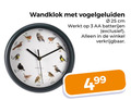 klik op dit plaatje voor een vergroting en voor vergelijkbare aanbiedingen gerelateerd aan ` 3 25 wandklok vogelgeluiden cm aa batterijen ` 3 25 wandklok vogelgeluiden cm aa batterijen