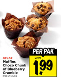 klik op dit plaatje voor een vergroting en voor vergelijkbare aanbiedingen gerelateerd aan ` 2 muffins choco chunk blueberry crumble pak stuks ` 2 muffins choco chunk blueberry crumble pak stuks