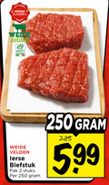 klik op dit plaatje voor een vergroting en voor vergelijkbare aanbiedingen gerelateerd aan ` 2 250 slagerij weide velden quality biefstuk pak stuks 5 99 ` 2 250 slagerij weide velden quality biefstuk pak stuks 5 99
