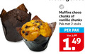 klik op dit plaatje voor een vergroting en voor vergelijkbare aanbiedingen gerelateerd aan ` 2 muffins choco chunks vanille pak stuks ` 2 muffins choco chunks vanille pak stuks