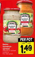 klik op dit plaatje voor een vergroting en voor vergelijkbare aanbiedingen gerelateerd aan ` sandwich spread 30 300 heinz naturel groenten tomaat lente fris veer ui pot ` sandwich spread 30 300 heinz naturel groenten tomaat lente fris veer ui pot
