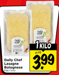 klik op dit plaatje voor een vergroting en voor vergelijkbare aanbiedingen gerelateerd aan ` lasagne 1 daily chef bolognese pak kilo 3.99 ` lasagne 1 daily chef bolognese pak kilo 3.99