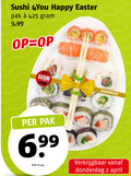 klik op dit plaatje voor een vergroting en voor vergelijkbare aanbiedingen gerelateerd aan ` 2 sushi happy easter pak kilo ` 2 sushi happy easter pak kilo