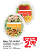 klik op dit plaatje voor een vergroting en voor vergelijkbare aanbiedingen gerelateerd aan ` maaltijdsalade 320 335 salade kip sweet chili caesar croutons caesardressing aardappelpartjes mozzarella tomaat tonijn olijf schaal stuk 3.99 ` maaltijdsalade 320 335 salade kip sweet chili caesar croutons caesardressing aardappelpartjes mozzarella tomaat tonijn olijf schaal stuk 3.99
