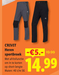 klik op dit plaatje voor een vergroting en voor vergelijkbare aanbiedingen gerelateerd aan ` 46 crivit heren sportbroek korten short lengte maten 5. ` 46 crivit heren sportbroek korten short lengte maten 5.
