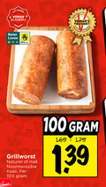 klik op dit plaatje voor een vergroting en voor vergelijkbare aanbiedingen gerelateerd aan ` 100 slagerij beter leven bescherming grillworst naturel noordwoudse kaas ` 100 slagerij beter leven bescherming grillworst naturel noordwoudse kaas