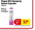 klik op dit plaatje voor een vergroting en voor vergelijkbare aanbiedingen gerelateerd aan ` deodorant 100 150 vogue girl deospray sweet cupcake ml artikel combinatie ` deodorant 100 150 vogue girl deospray sweet cupcake ml artikel combinatie